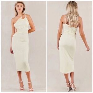 Misha Vanina One Shoulder Cut Out Midi Dress
